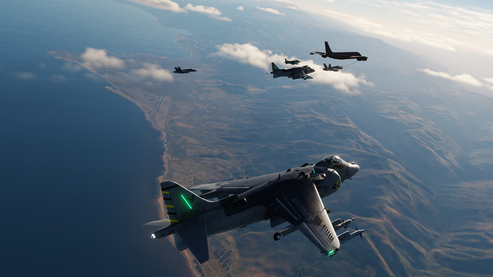 Luftbetankung Harrier-Formation